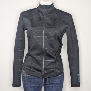 Carve Designs Black Geometric Embossed Zip Up Jacket M
